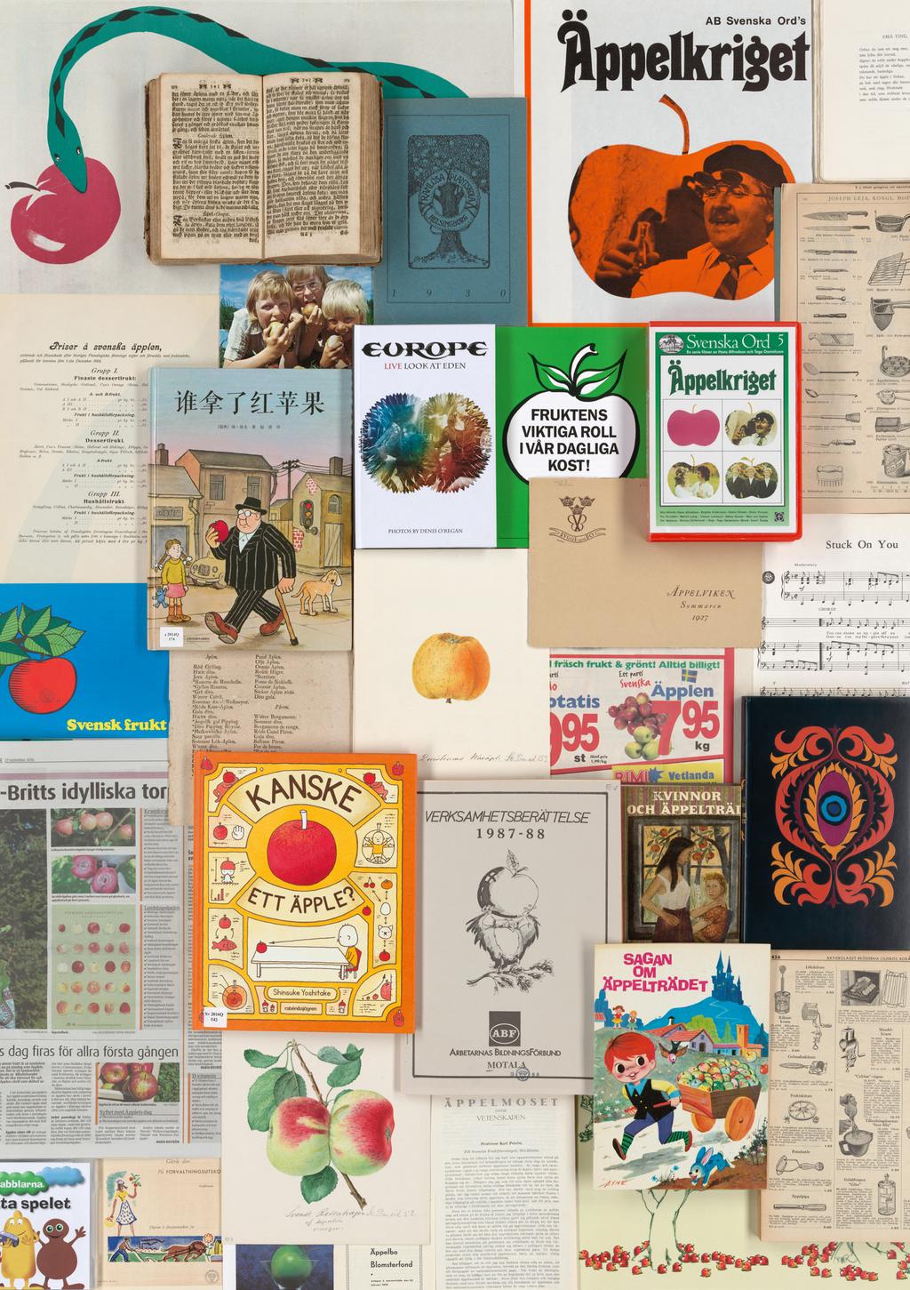 Äpplet är en gammal symbol för kunskap I bibliotekens samlingar finns många äpplen, både bildligt och bokstavligt talat.