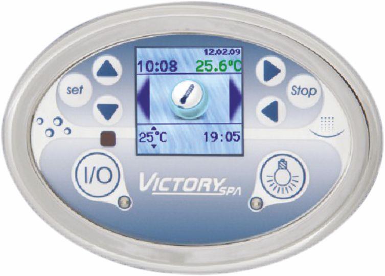 VICTORY SPA SYSTEM SYSTEM 2 - VATTENMASSAGE SYSTEM Elektronisk styrning LCD Display med termometer Automatiskt desinfektionsprogram LED Belysning Inställbar badtimer Hydro vattenmassage: - Roterande