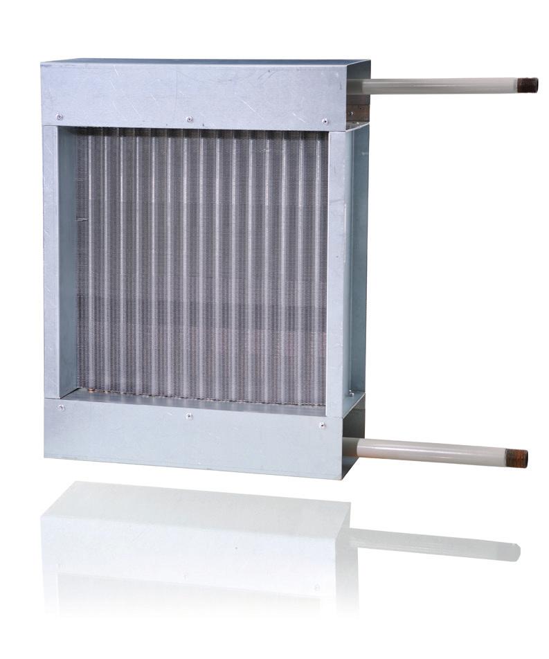 SHS Kundanpassade rektangulära kanalvärmare för ånga SHS med rektangulär kanalanslutning har ånga som energibärare och används för uppvärmning av ventilationsluften i ventilationssystem.