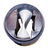 4.7.3 Lindab: DAU 125 Konstantflödesdon. Kanaldiameter D = 125 mm. Efter krävs minst 3 D raksträcka före donet.