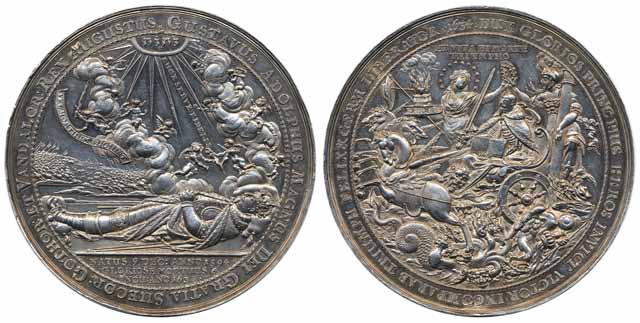 42 42 Hild 188 Gustav II Adolfs likfärd, senare prägling 135g silver 01 2.