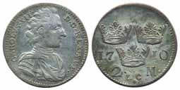 Karl XII (1697-1718) 79 80 81 79 SM 71 2 mark 1710. 9,75 g. 1/1+ 1.