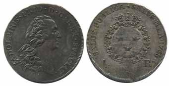 500:- Adolf Fredrik (1751-1771) 95 95 SM 55 1 riksdaler 1766.