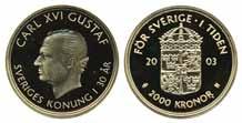 500:- 294 2000 kronor i guld 2001. Nobel Upplaga: 5000.