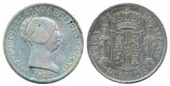 595 596 597 595 KM 595.1 Spain Isabella II 10 reales 1852. 13,14 g. XF 500:- 596 KM 510.