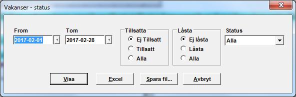 Rapporten innehåller namn på den anställde, telefon samt from och-tomdatum för poolkopplingen. 5.