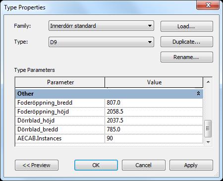 2.2 Räkna antal Funktionen uppdaterar parametern AECAB.Instances och är en räknare som indikerar hur många objekt av samma typ som finns i modellen.