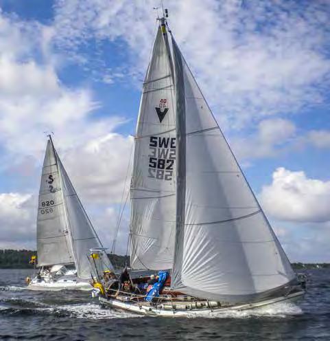 Dags att fortsätta, dramatik på havet Nästa morgon blåste det lite mindre så hela eskadern gav sig av på förmiddagen.