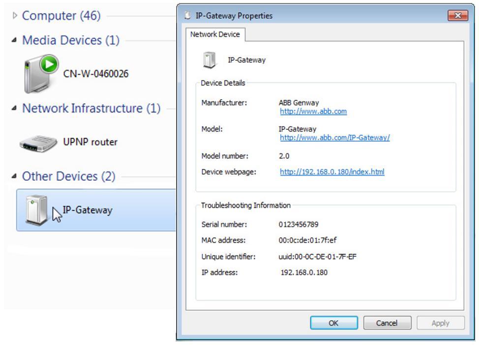 idrifttagning Alternativ 1: Igångsättning med Windows UPnP-tjänstenPreconditions Förhandsvillkor Det finns en DHCP-server på nätverket, t.ex. integrerad i routern.