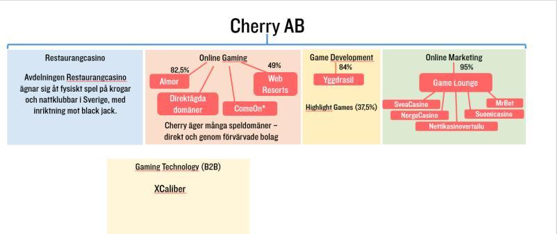 Nedan är en övergripande bild av Cherrys olika verksamhetsområden.