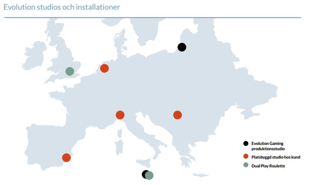 Verksamhetsbeskrivning Introduktion till Evolution Gaming Evolution Gaming utvecklar, producerar, marknadsför och licensierar fullt integrerade B2B live casino-lösningar till onlinecasino-operatörer.