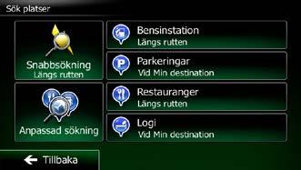 8. Efter en kort sammanfattning av ruttparametrarna visas kartan med hela rutten. Rutten beräknas automatiskt. Peka på för att ändra på ruttparametrarna eller peka på och påbörja din resa. 3.1.2.