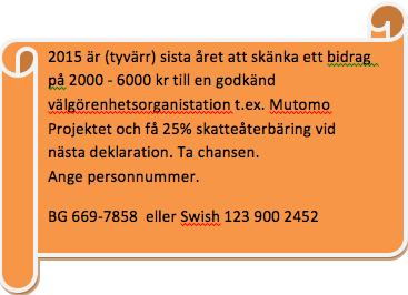 Ett mycket gott exempel på gåva i samband med välgörenhetsmiddagen i februari är en pneumatisk dieseldriven tegelstensmaskin. Vart tar alla intäkter vägen?