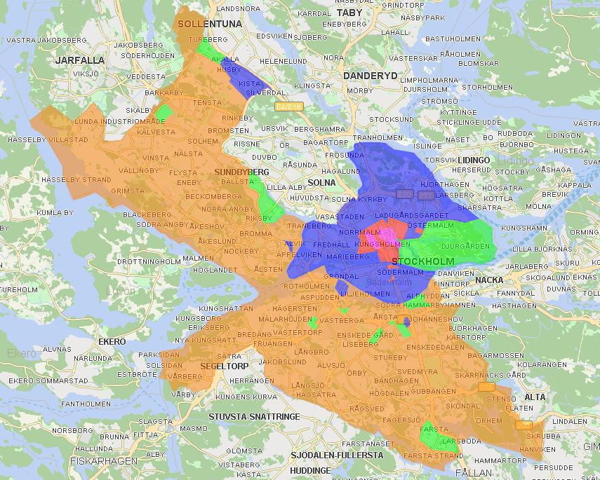 2017-04-09 9 (17) Nedanstående karta visar NAI Svefas aktuella lägesindelning i Stockholm och marknadsdata för äldre kontor i D-lägen: Bedömt läge Hyra (SEK/kvm/år) Vakans