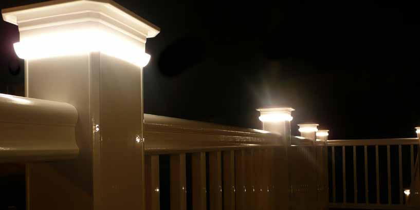 DECKLITES LED Belysning: Post Cap Light Module Räcke: RadianceRail White Inget skapar en så behaglig känsla som