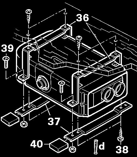 ventilationsöppningar för kylskåp, öppna pedalgenom föringar, ventilationsöppningar, ihåliga dubbelbottnar.