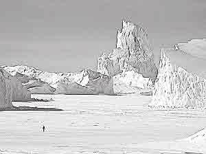 Den utgör en tiondel av jordens yta och är täckt av ett islager som kan vara så tjockt En karta över Antarktis som 1 500 meter eller mer. Sydpolen ligger precis i mitten av Antarktis.
