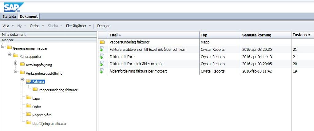 Kortfattad instruktion för Crystal Reports Kom i gång med Crystal Reports När du ska logga in i Crystal Reports ska inloggning alltid ske via sidan om Crystal Reports på vårdgivarwebben.