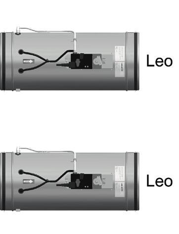 UTFÖRANDE LEO är utformad som en komplett mät- och reglerenhet för behovsstyrning av luftmängder i ventilationsanläggningar. Spjället mäter differenstryck via mätstavar integrerade i enheten.