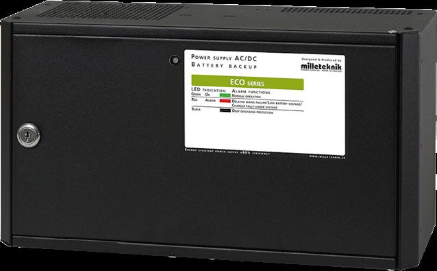 ECO XS ECO 27 30-XS ECO 27 50-XS ECO 27100-XS Utspänning: 27,30 VDC 27,30 VDC 27,30 VDC Maxström: 3,0 A 5,0 A 10,0 A Batterikapacitet: 7,2 Ah / 14 Ah. 7,2 Ah / 14 Ah. 7,2 Ah / 14 Ah. Batterityper: 2 x 12 V, 7,2 Ah / 2 x 12 V, 14 Ah.