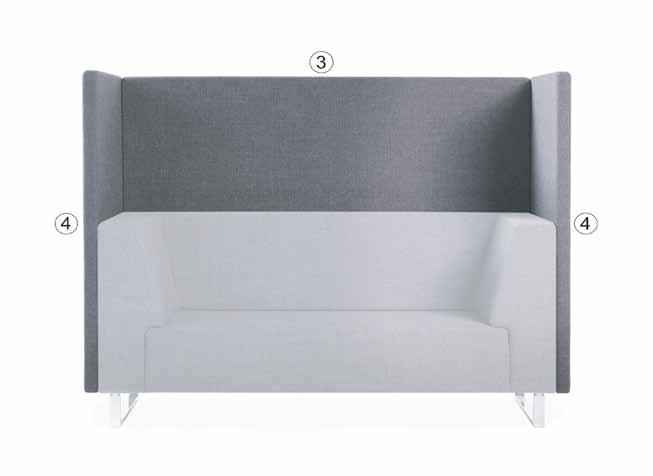 Screen Screen BACK Anpassad för att kombineras med U-sits samtliga moduler med rygg, undantag för U-75/76, U-85/86.