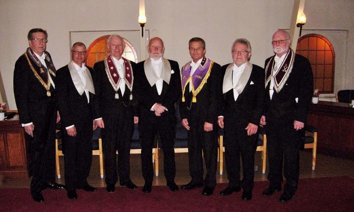 Från vänster: Sune Malm, Jesper Ahlgren, Bengt Ekorn, Jan-Erik Lorensson, Paul Koos (B 5 Concordia), Ewan Östensson och Lennart