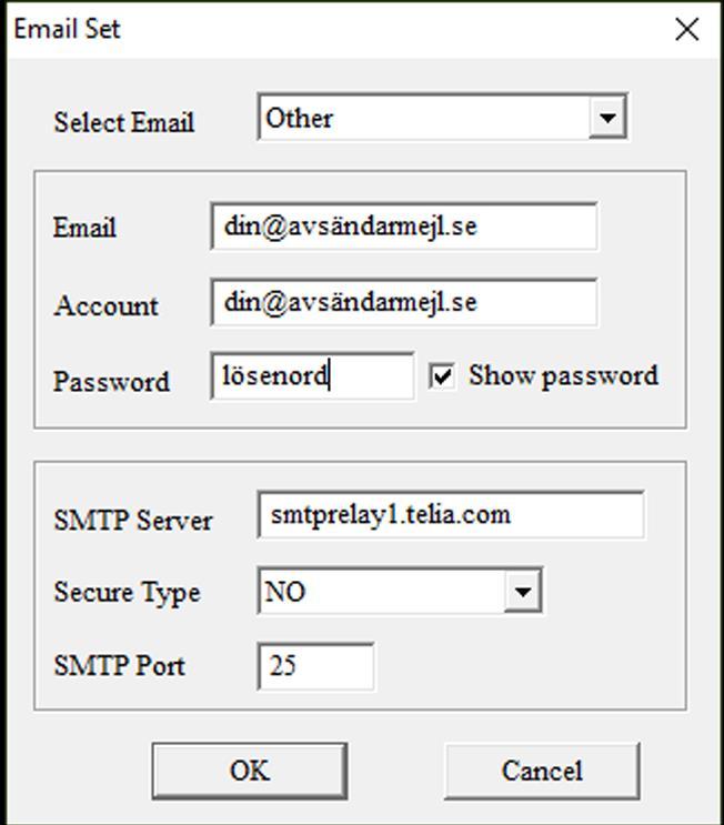 Path: Där programmeringsfilen sparas. Ska vara på minneskortet men datorn väljer oftast en annan plats. Ska var bokstav, t.ex.