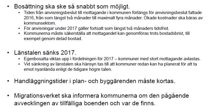 Regeringens senaste besked 2016-12-02 Mottagningsbehov 2017 (MIV:s prognos april & okt 2016 ) Totalt nationellt 100 200 personer sänks till ca