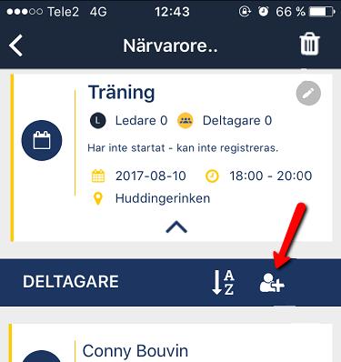 Lägg till person på aktivitet 1. Klicka på aktiviteten. 2.