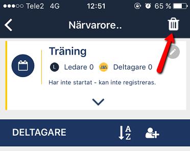 Ta bort person från aktivitet 1. Klicka på aktiviteten.