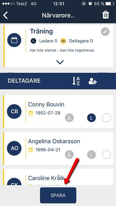Vill man markera samtliga personer i gruppen, klicka på