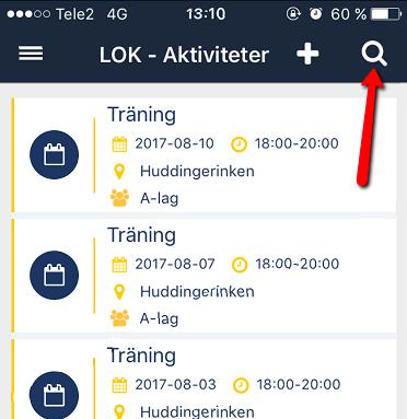 LOK-Aktiviteter 1. Klicka på menyknappen. 2. Klicka på LOK-Aktiviteter. 3.