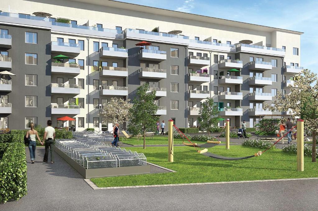 Genuin odlarglädje på innergården Gårdens gröna rum rymmer både aktivteter och vila. Här kommer karaktäristiska växter ur den svenska floran att spira tillsammans med vackra magnolior.