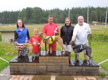 Söndagen den 10/8, 8 lopp, direkt finaler i Whippet Veteran, Whippet Sprint, Veteran och Stayer, i Stayerfinalen blev 4 strukna, 2 startade.