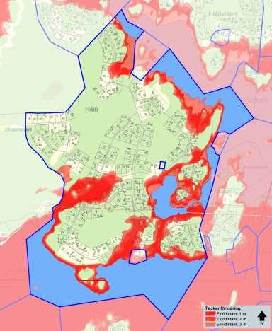 9 (15) RISK FÖR HÖGA VATTENSTÅND Ny bebyggelse bör enligt rekommendation från Länsstyrelsen i Stockholms län ligga minst 2,7 meter över nollplanet (höjdsystemet RH2000) för att klara förväntade