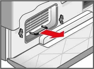 Kontrollera om ventilen i kondensvattenbehållaren är smutsig: Om det har fastnat ludd på ventilen Spola av ventilen under rinnande vatten.