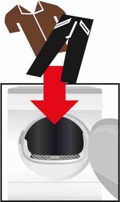 Programslut när lampan (slut/strykfritt) blinkar Lägga i mer eller ta ur tvättgods Det går att avbryta torktumlingen för att lägga i mer eller ta ur tvättgods.