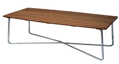 10138 Obehandlad teak med varmförzinkat stativ ca 15 390 kr 110x50 cm H 51 cm ca 11 kg Levereras omonterat 190x92 cm H 72 cm ca 34 kg Avtagbart