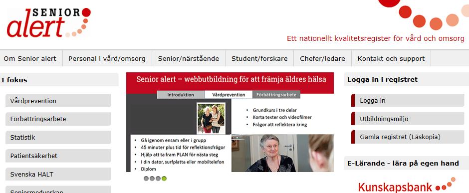 Inloggning till registret - Gå till www.senioralert.