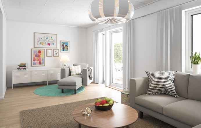 EM RUM OCH KÖK 117 KVADRATMETER Prisintervall Månadsavgift Uteplats 2 695 000 kr 3 245 000 kr 4 973 kr Altan Hus C16-C23 har även balkong i