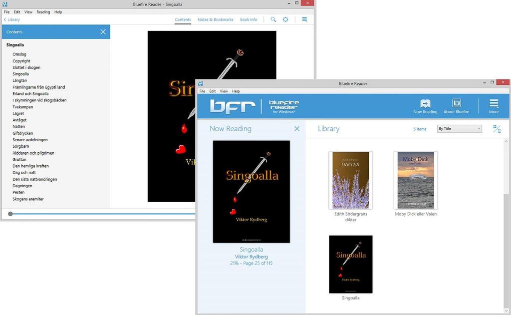 Metadata i Bluefire Reader Ha för vana att alltid öppna PDF:en i exempelvis läsarprogrammen Bluefire Reader och Adobe Digital Editions för att kontrollera att titel, författare, innehållsförteckning