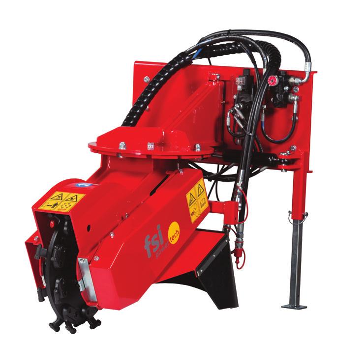 250 bar 33 54 kw/45 73 hk Ø 570 mm Ø 24,5/20 330 kg T65 Hydrauliska stubbfräsar med svängning Eldosa Hydrauliskt drivna stubbfräsar med integrerad