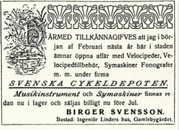 1910-föddes första barnet, dottern Gulli Birgitta Viktoria, född 10/7 1910. Företaget gick bra och Birger reste land och rike kring för att skaffa sig kunder och affärskontakter.