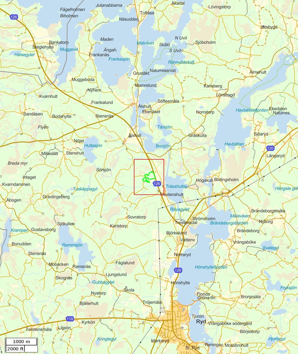 Traktdirektiv 2017-10-19 09:13 KKB Trestenshult Rotpost västra delen Hushållningssällskapet Skog Översiktskarta