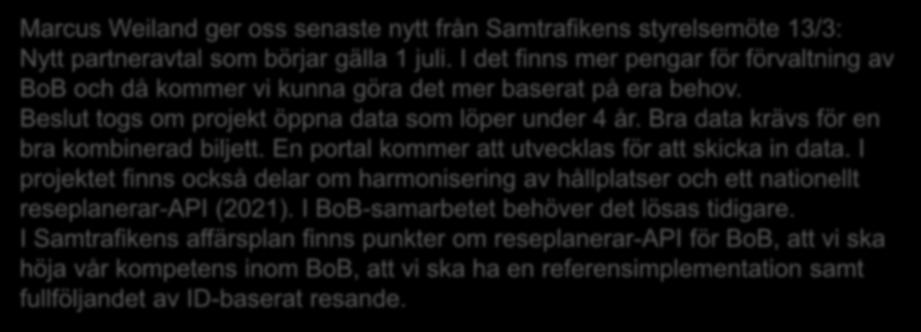 Bra data krävs för en bra kombinerad biljett. En portal kommer att utvecklas för att skicka in data.