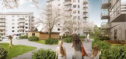 PROJEKT 1 2 Bild: Norconsult Bild: White 3 4 Bild: Wahlström & Steijner arkitekter AB Bild: Werner arkitekter Med plats för fler Bostadsbolaget har haft en fortsatt effektiv renoveringstakt under