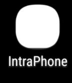 Då du loggat in i Intraphone i mobilen så ser det ut såhär.