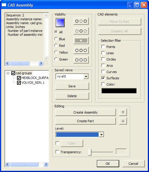 Visning av CAD-koordinater flyttade (MR2) Visningen av CAD-koordinater är flyttad från Grafikfönstret till fönstret Koordinatvisning.