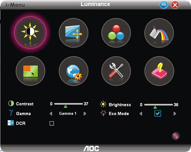 i-menu Välkommen till "i-menu"-programvaran från AOC.