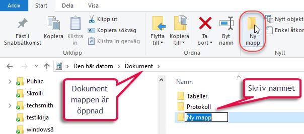 Windows 10 10 Skapa mappar Öppna den mapp till vilken du vill skapa en undermapp.